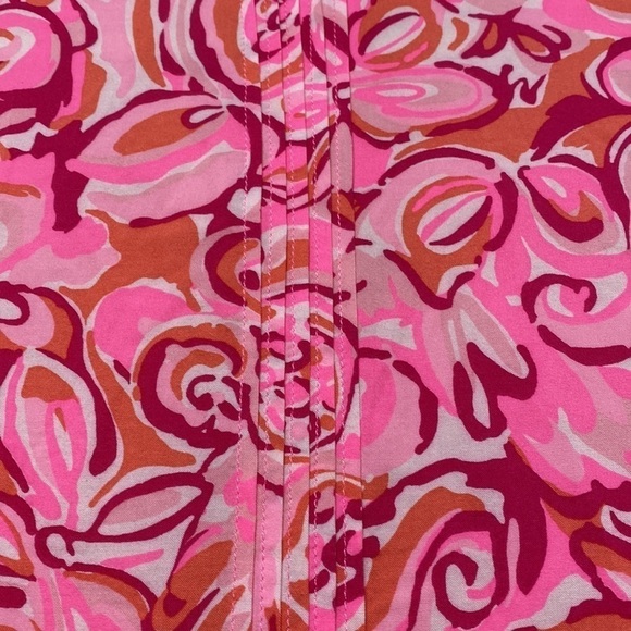 Lilly Pulitzer Sz XSm Sarasota Pintuck Tunic Dress Mango Salsa - Picture 5 of 11